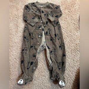 Child of Mine Brown Dog Print Onesie